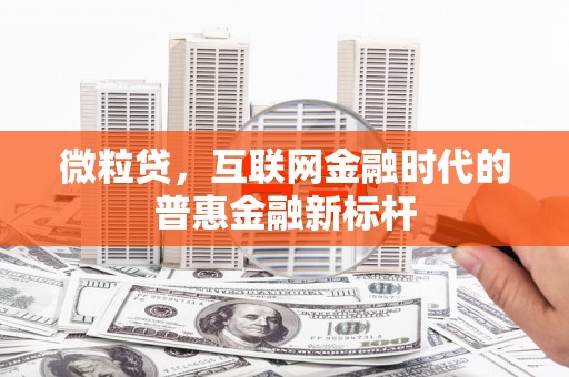 福田微粒贷，互联网金融时代的普惠金融新标杆