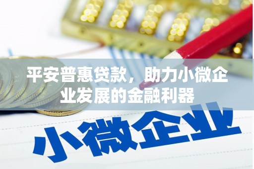 福田平安普惠贷款，助力小微企业发展的金融利器