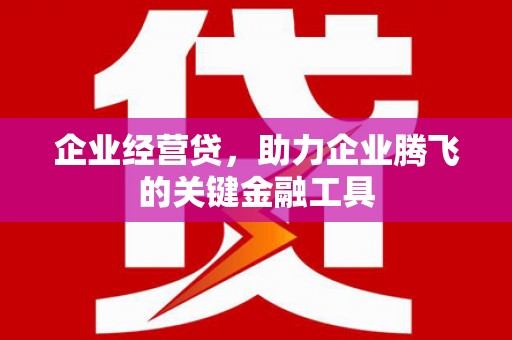 福田企业经营贷，助力企业腾飞的关键金融工具