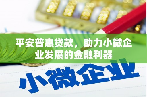 福田平安普惠贷款，助力小微企业发展的金融利器