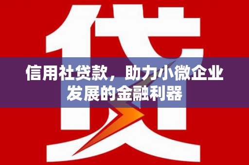 福田信用社贷款，助力小微企业发展的金融利器